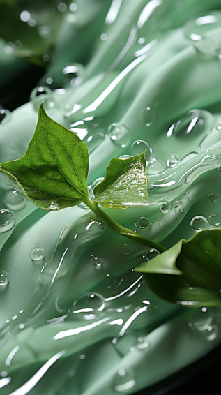 A close-up of fabric materials like nylon and polyester, possibly showing a small animation of water being repelled by the fabric and a branch failing to tear it.