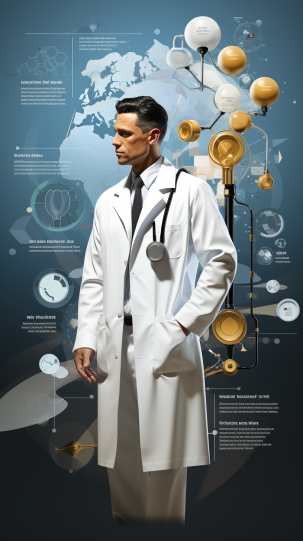 A timeline showcasing the transition from black to white coats in the medical profession, highlighting key historical moments.
