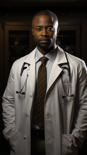 A detailed, high-resolution image of a doctor transitioning from a black to a white coat, symbolizing the shift in medical practices and beliefs