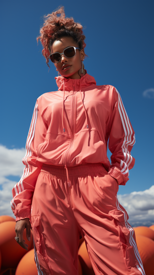 a dancer in an Adidas tracksuit and shell-toed shoes