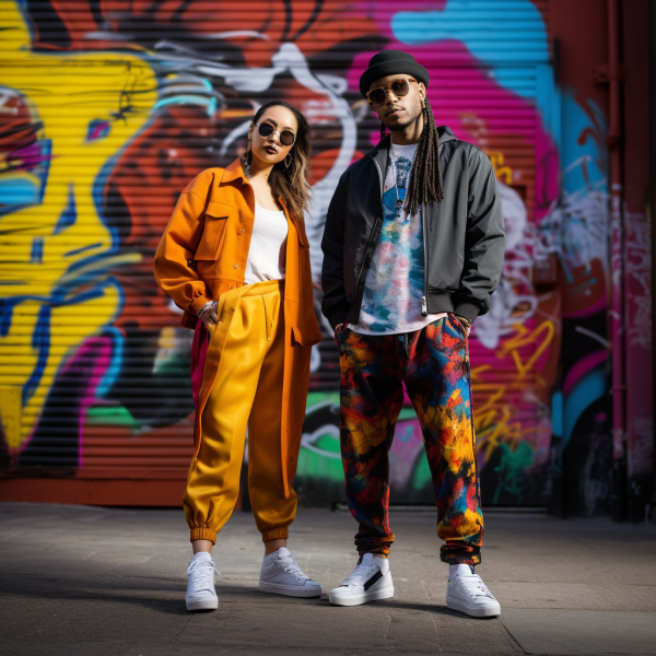 Modern streetwear styles blending high fashion and urban influences, representing its mainstream and diverse appeal.